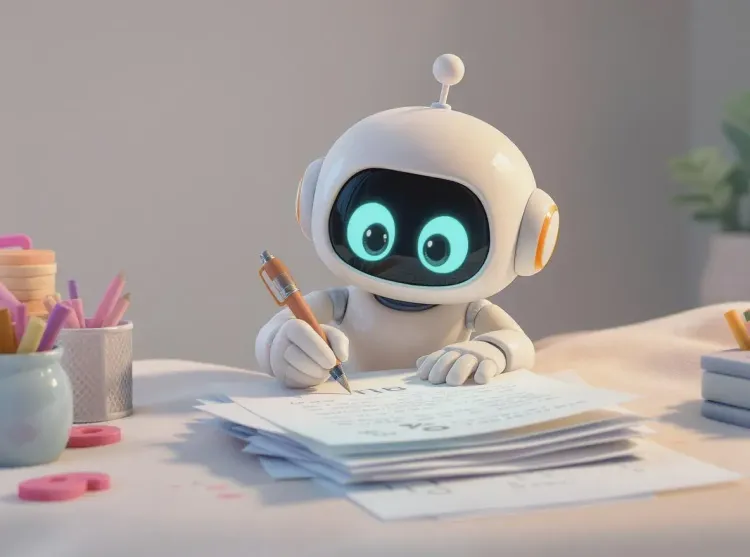 robot entrain d'écrire