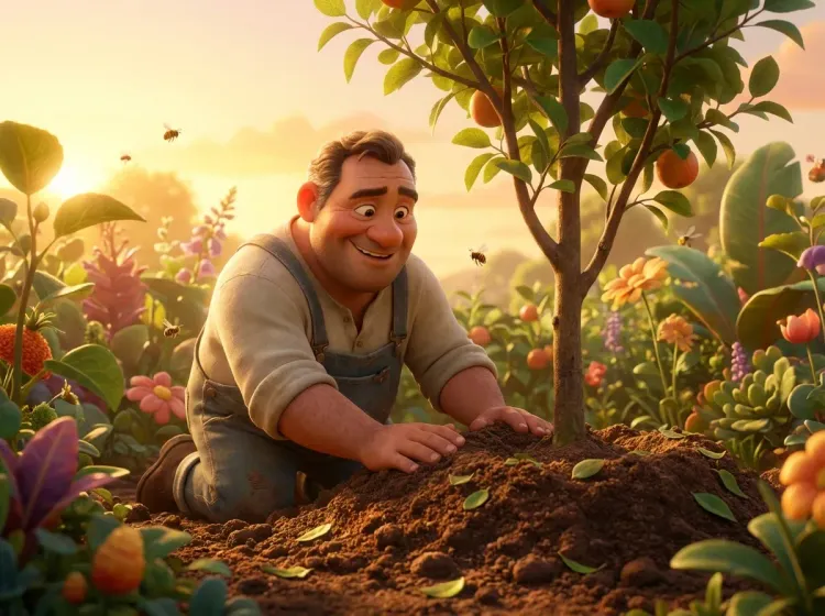 Plantation d'un jeune arbre, promesse de croissance