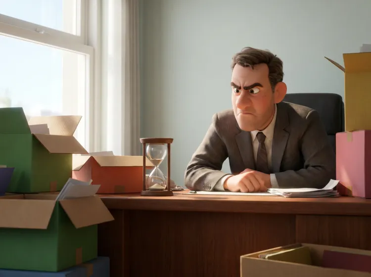 Hommes d'affaires frustré par un temps qui s'étire