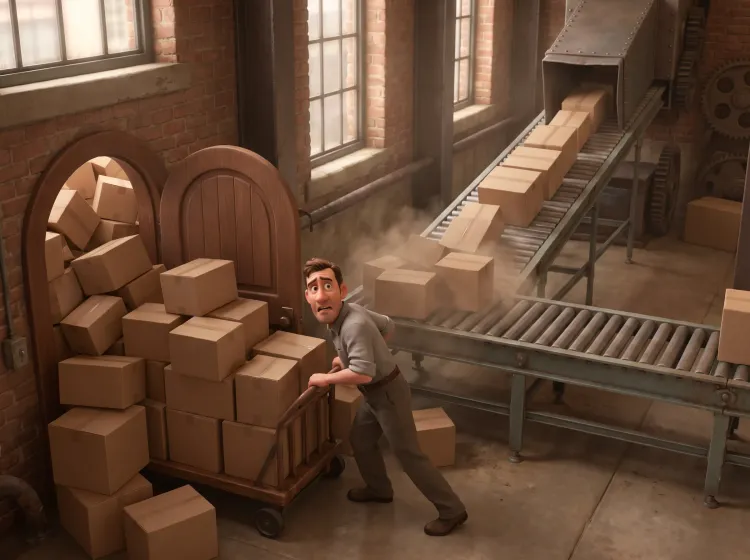 L'homme et le déluge de cartons