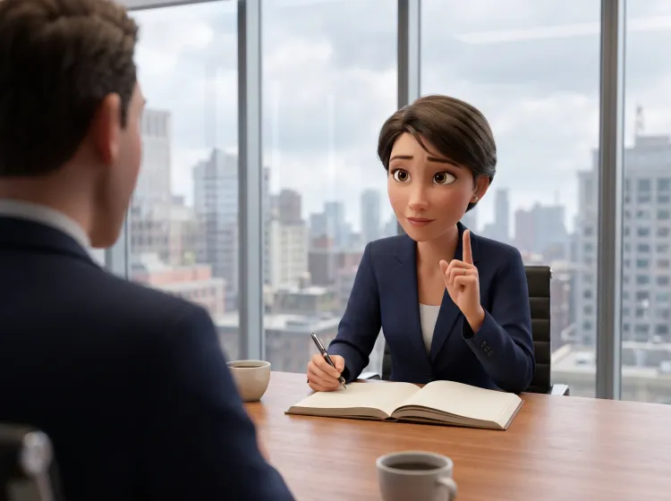 Réunion d'affaires en bureau lumineux, femme attentive