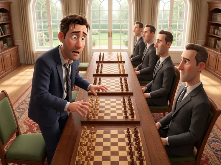 Échecs simultanés: un homme dépassé par 5 adversaires