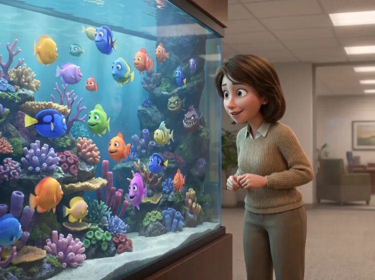 Aquarium bureau piège à dents acérées