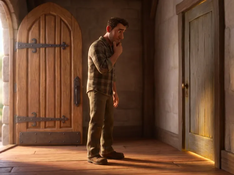 L'homme devant les portes : Choix et incertitude.
