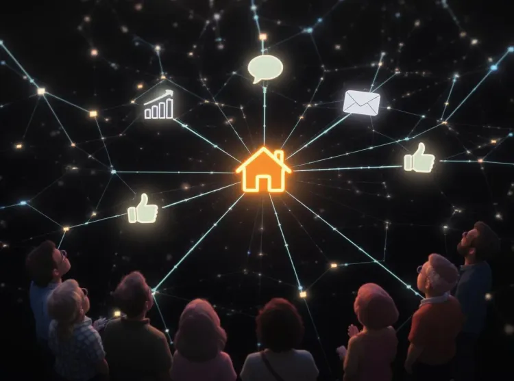 Maison centrale : toile lumineuse de connexion