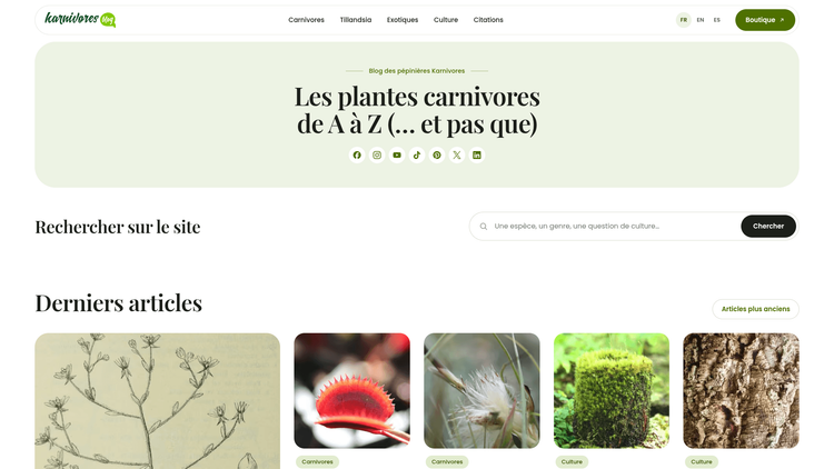 Home du siteweb karnivores blog