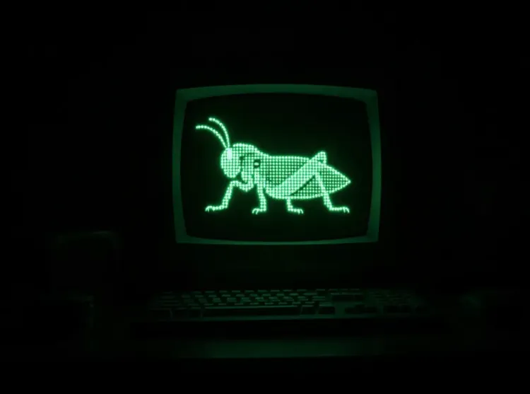 Cigale pixelisée écran vintage