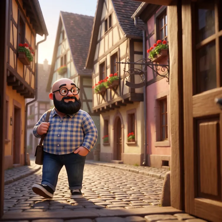 seb en 3D qui se ballade en Alsace