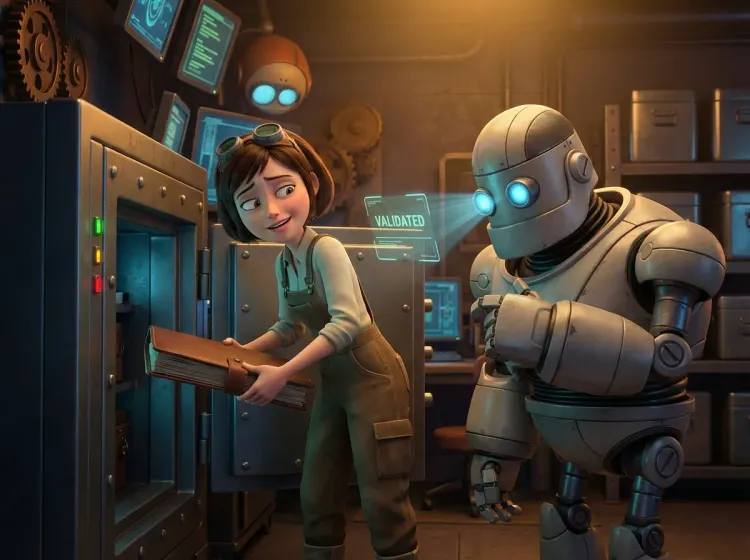 Ingénieure sécurise document sensible avec robot
