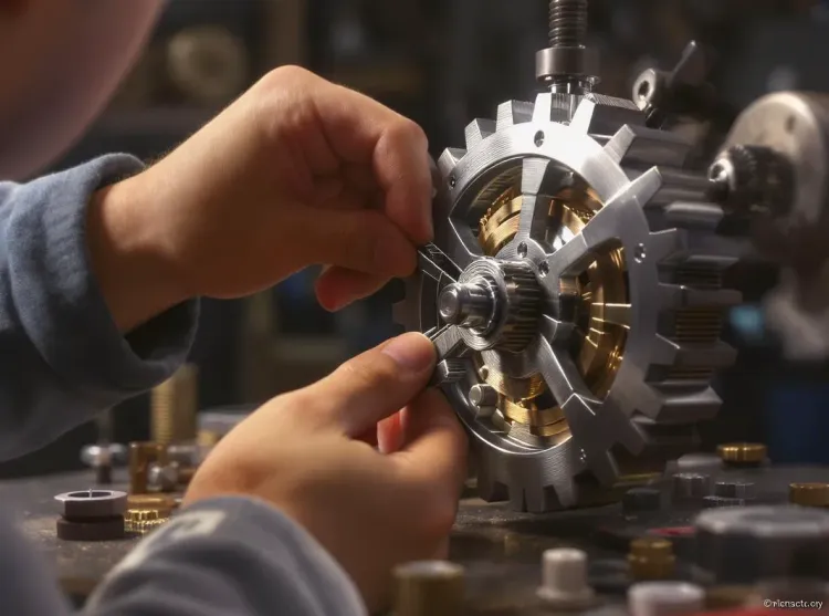 Artisan finalise un mécanisme précis