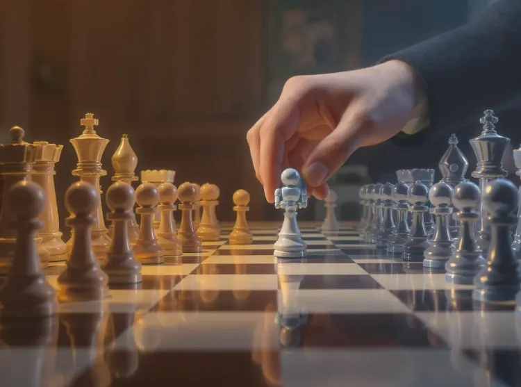 Échecs humains robots : main stratégique