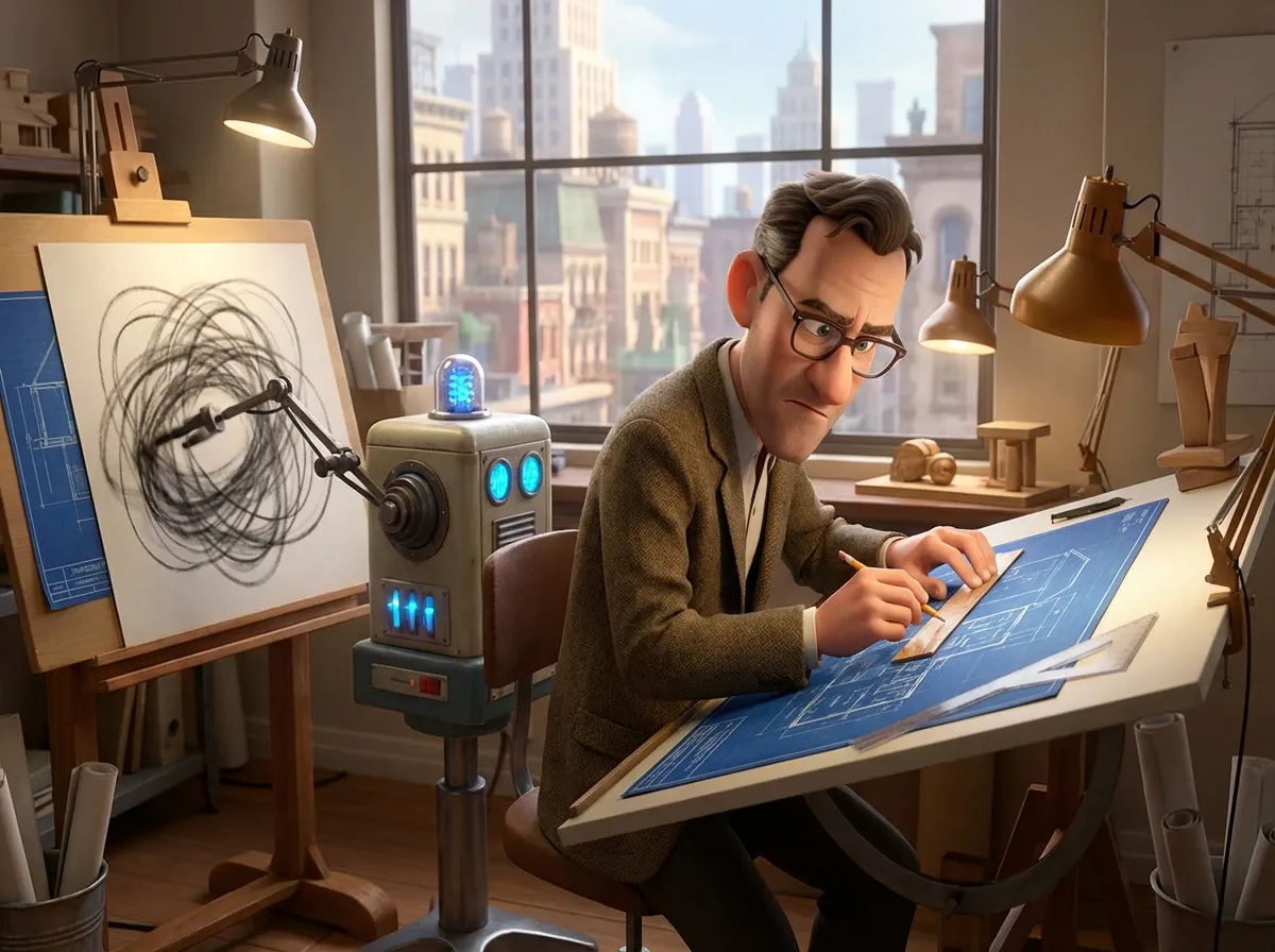 Architecte et machine créative: contraste