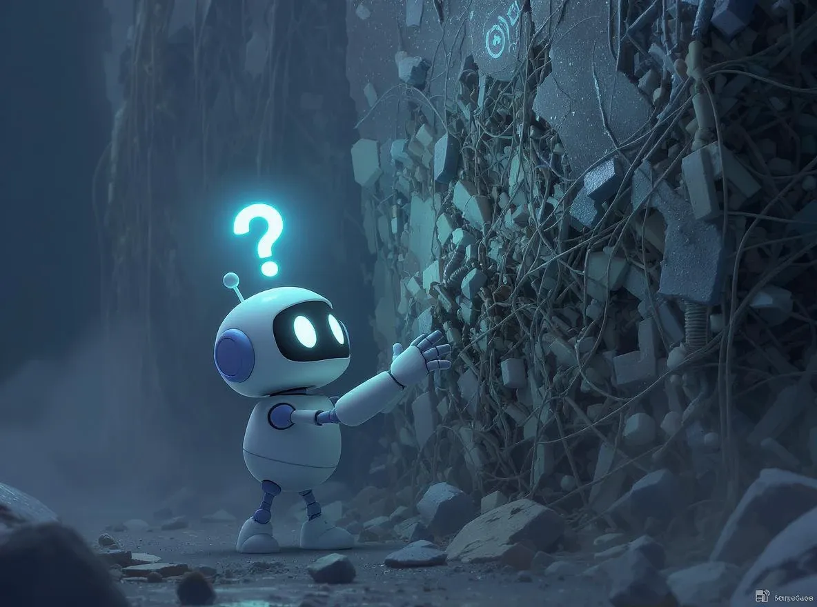 Robot peinant sur contenu désordonné