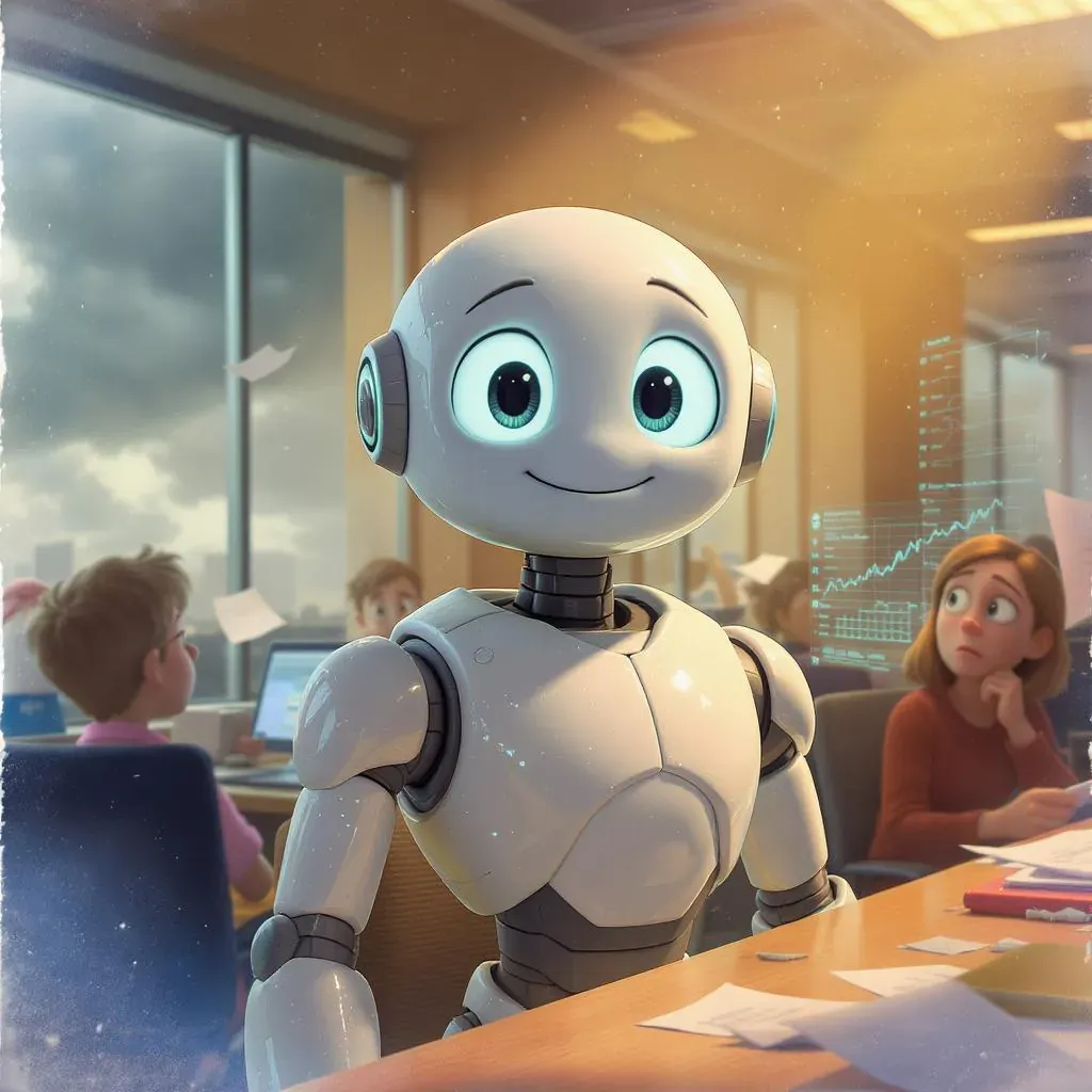 un robot qui remplace un employé