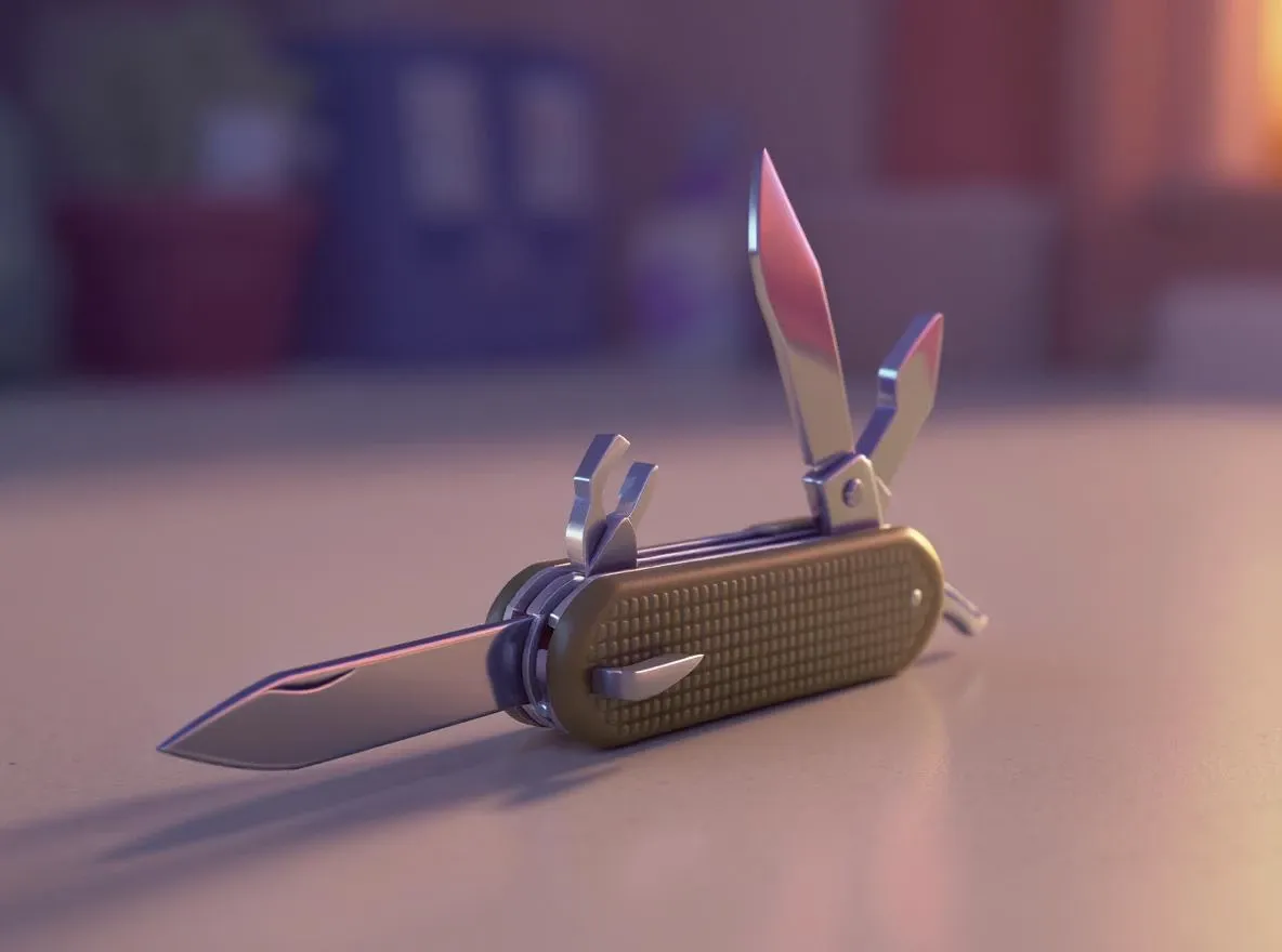 Couteau suisse, lame unique déployée