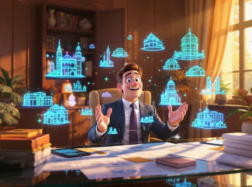 chef d'entreprise devant architectures digitales