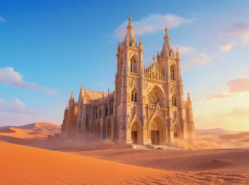 Cathédrale abandonnée dans le désert