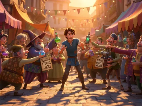 personne entourée de vendeur de solutions miracles