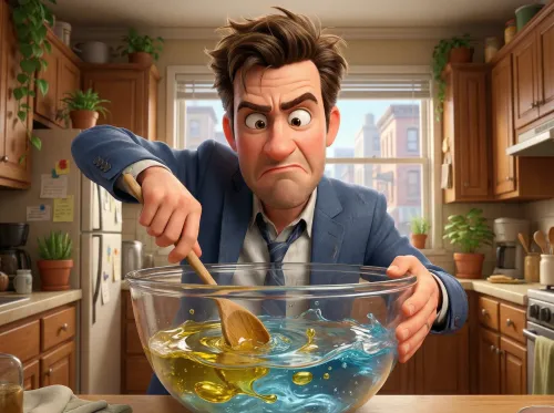 Mélange frustré eau et huile