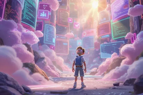 Personne dans un cloud digital