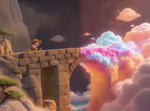 Bâtisseur de pont pierre, nuages se dissipent