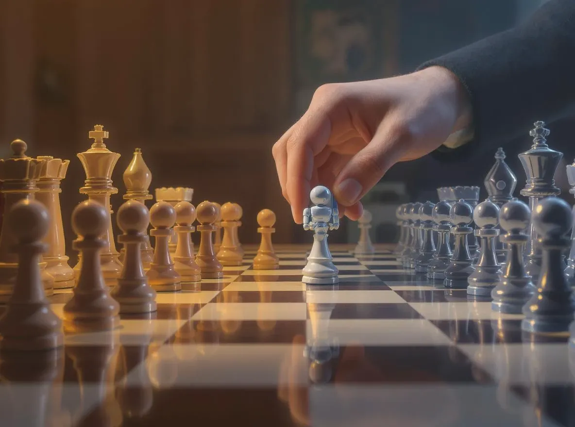 Échecs humains robots : main stratégique