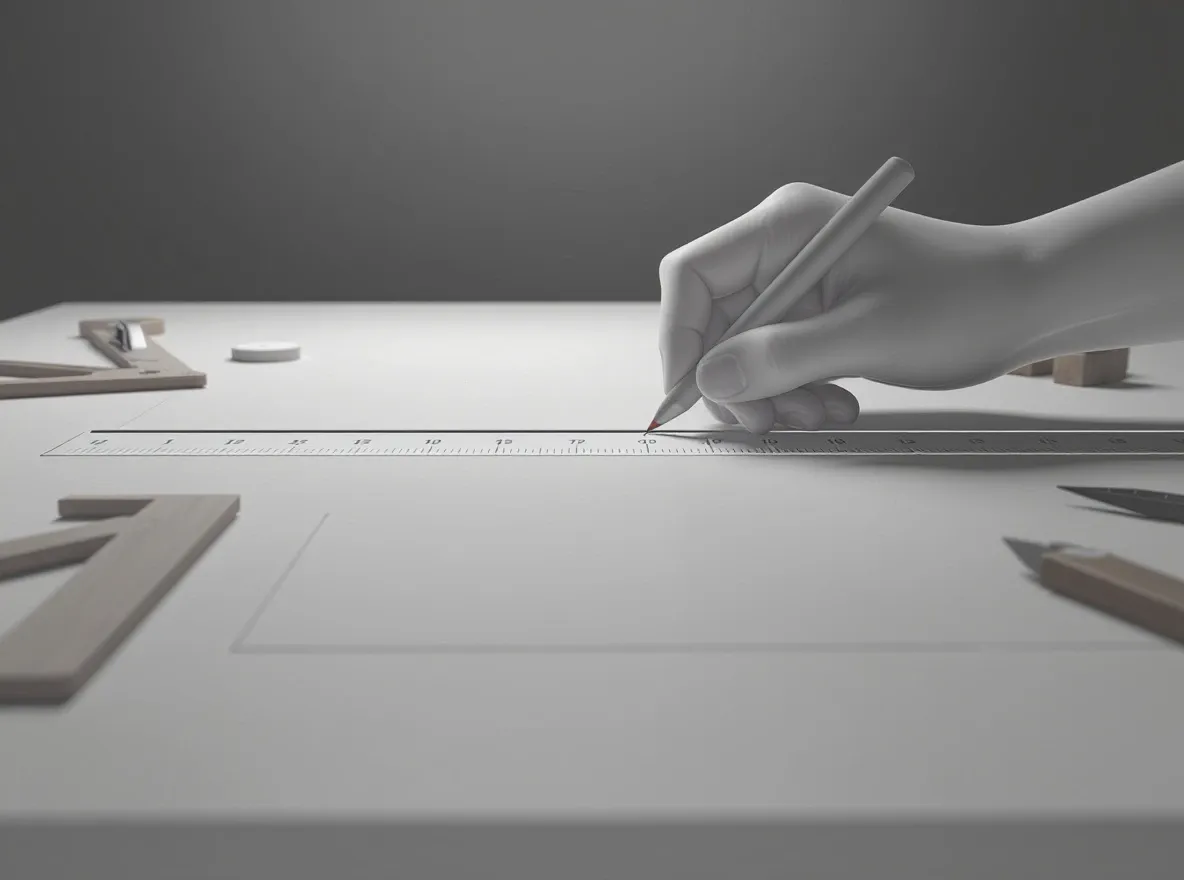 Main stylisée trace un chemin clair sur bureau
