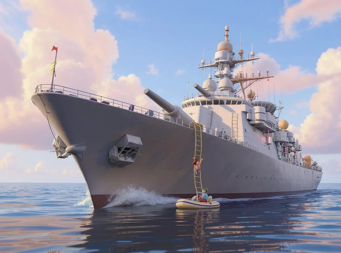 Abordage facile de navire de guerre