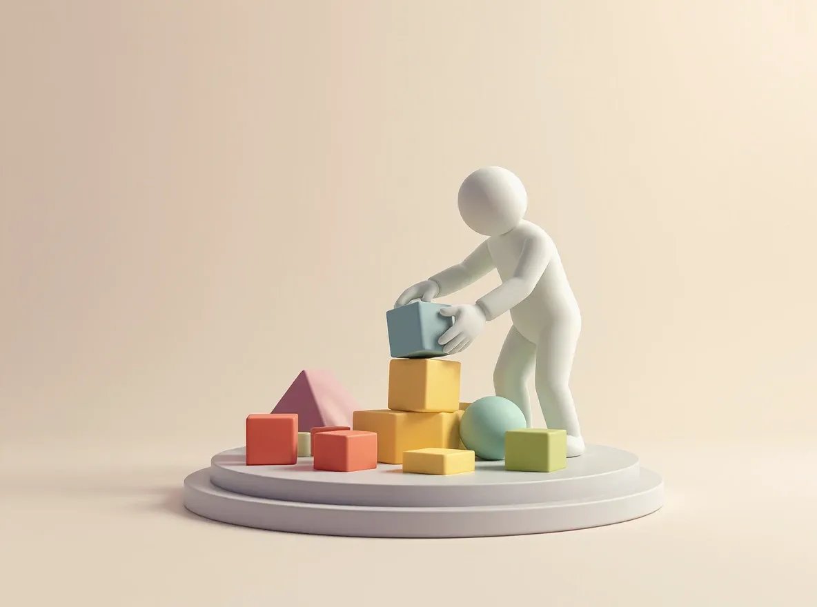 Personne organise simplement blocs 3D