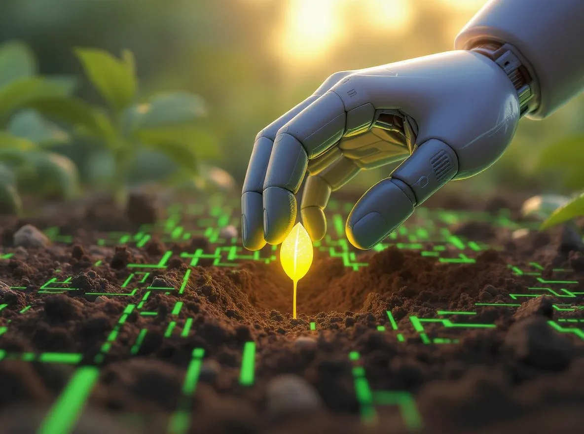 Robot plantant graine numérique en code source